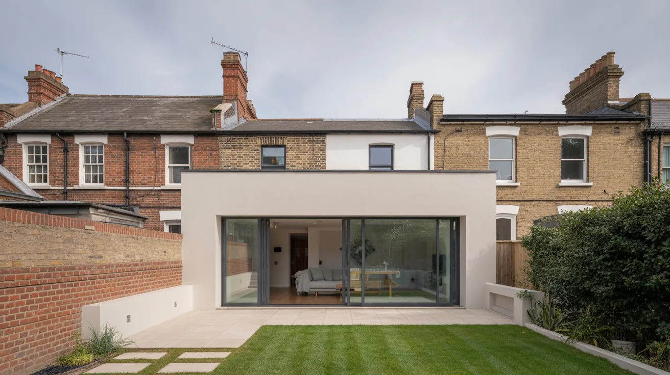 London homeowner reviewing mortgage documents for house extension financing