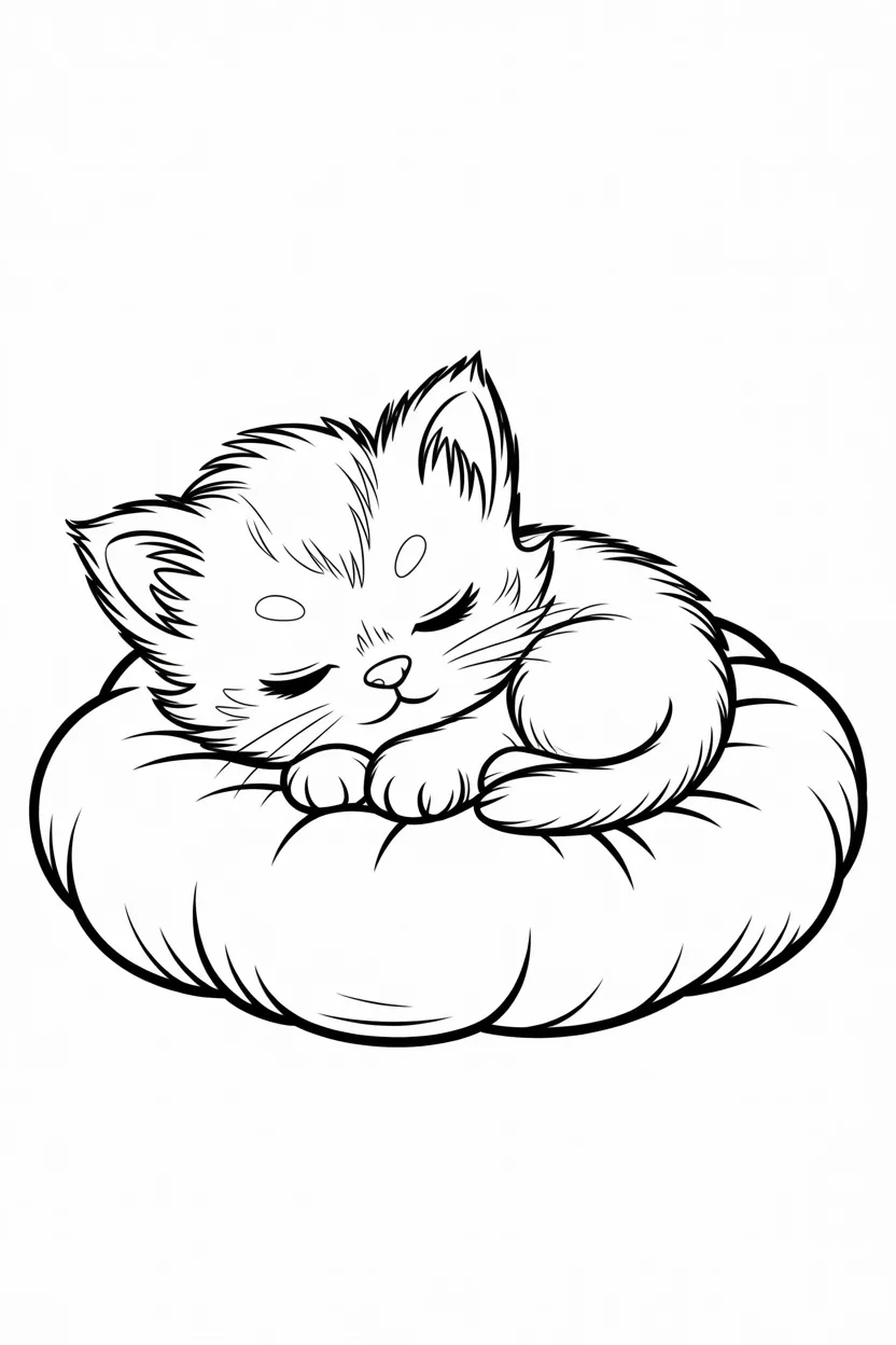 Cute kitten coloring pages free printable