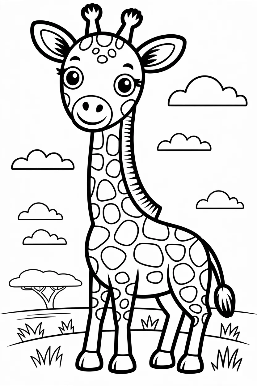 5 Giraffe coloring pages free printable