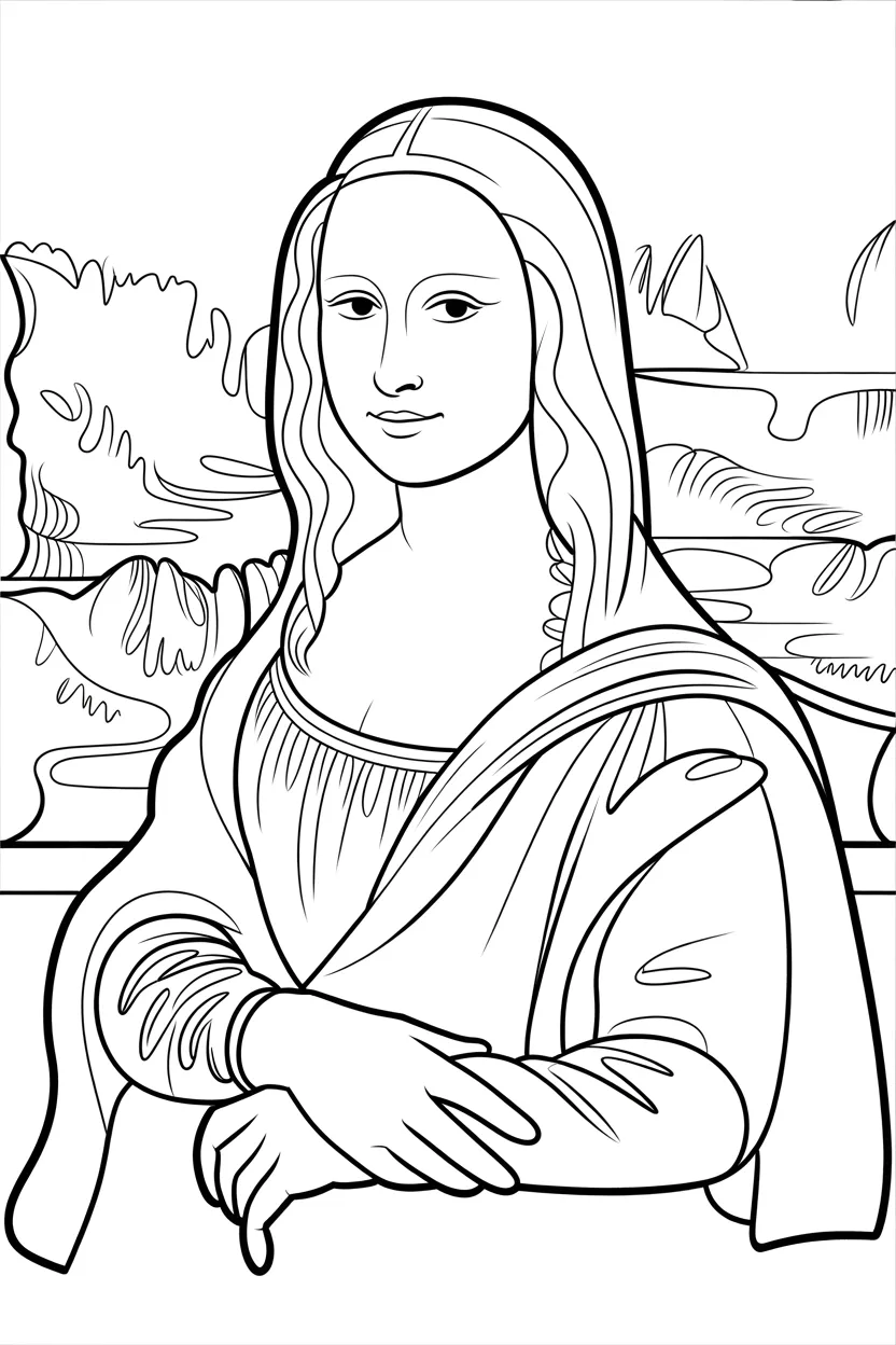 Mona Lisa coloring pages free printable
