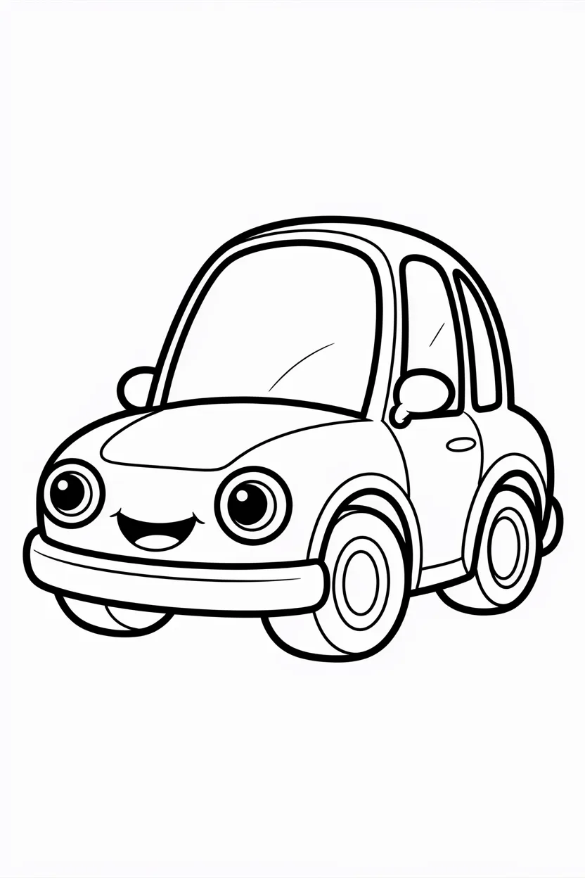 5 Cute Cartoon car coloring pages