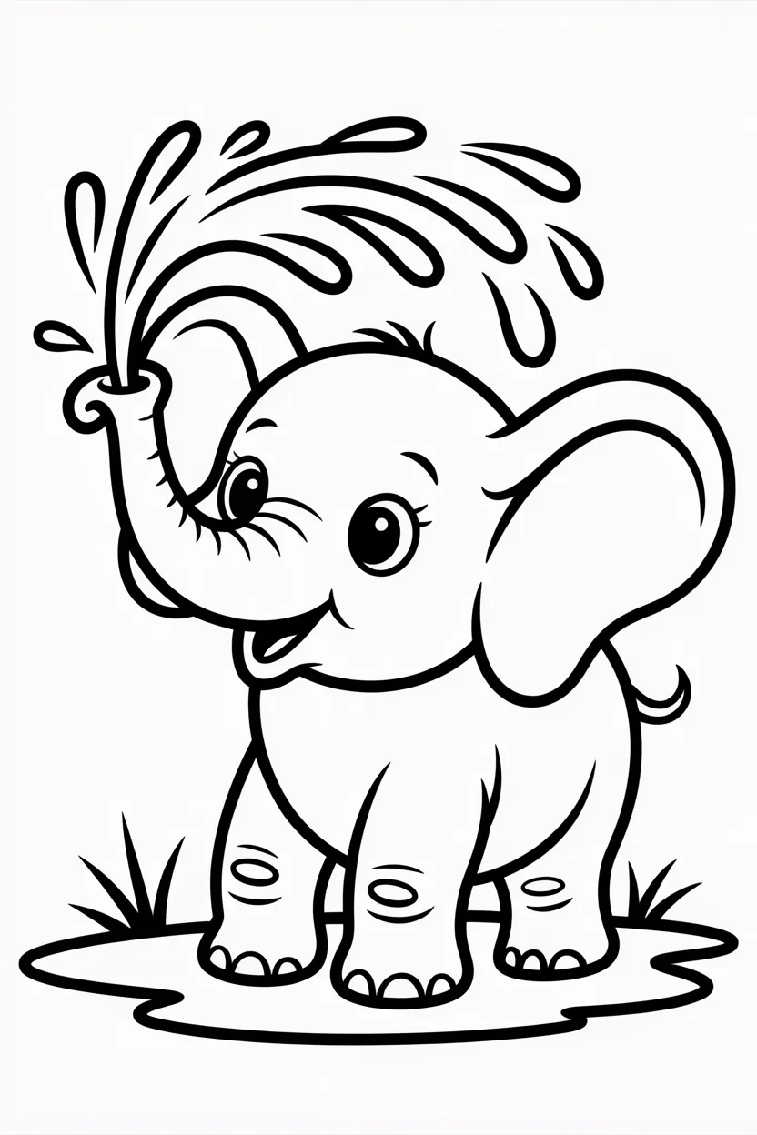 5 Cute Elephant coloring pages free printable