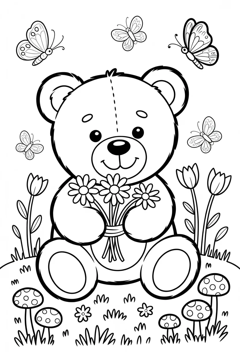 cute bear coloring pages free printable