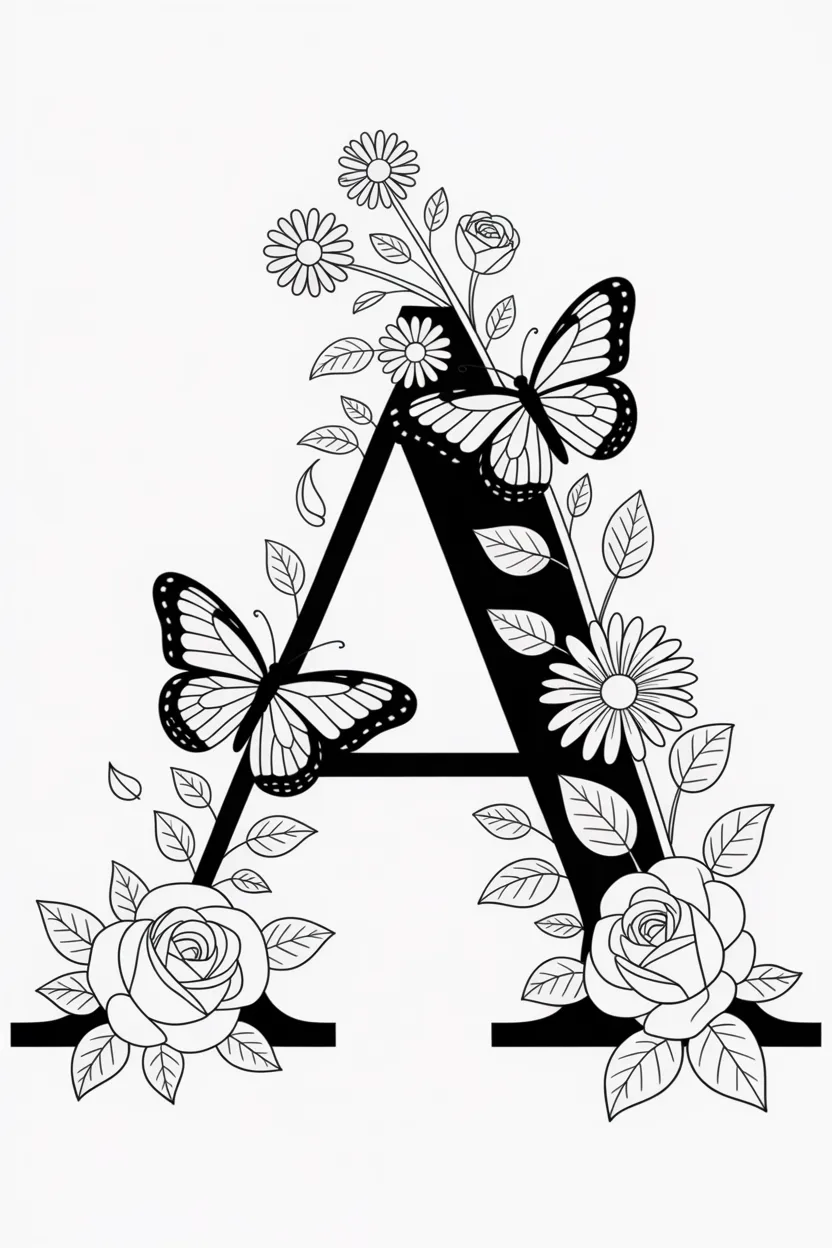 alphabet letter A coloring pages free printable