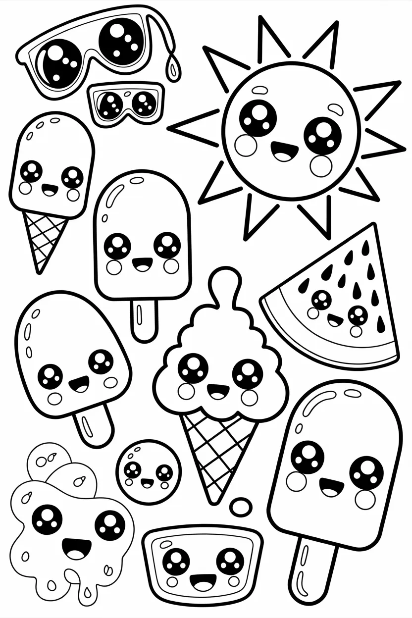 5 Summer coloring pages free printable