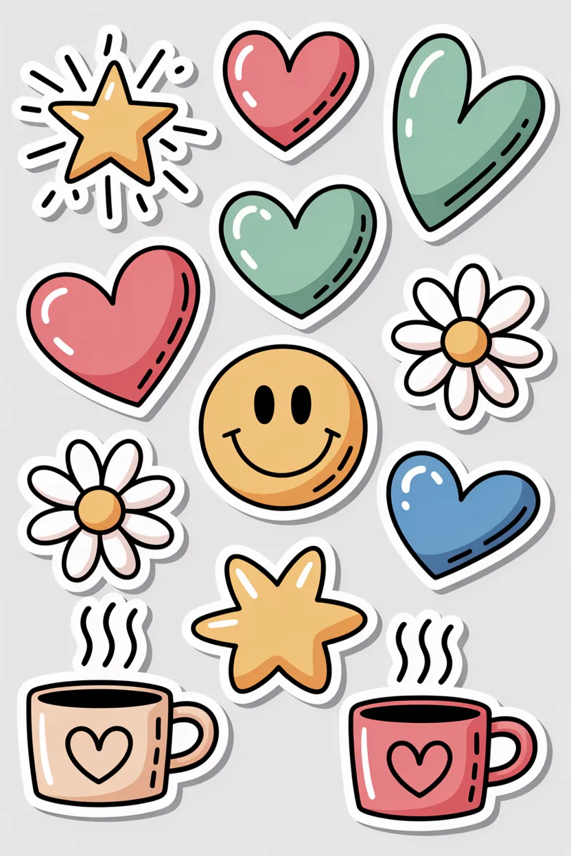 doodle stickers free printable