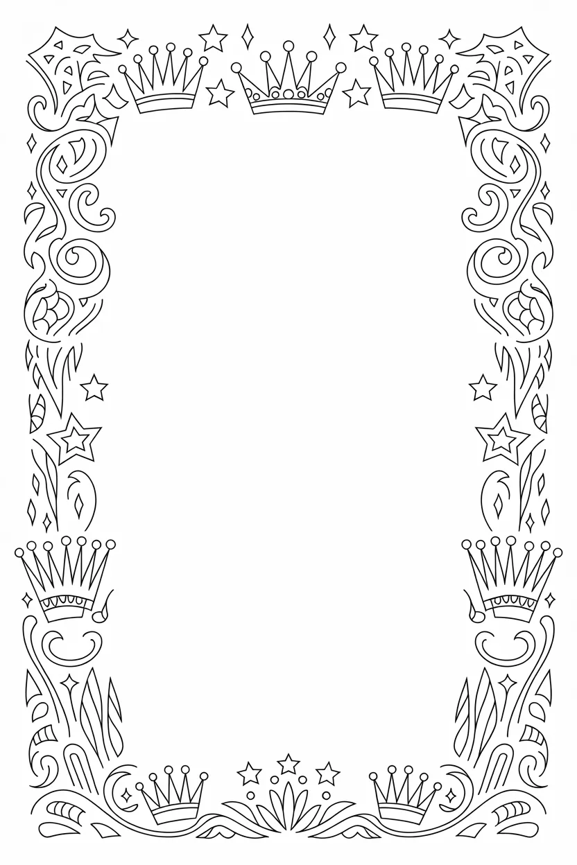 Royal Frame Coloring Pages Free Printable
