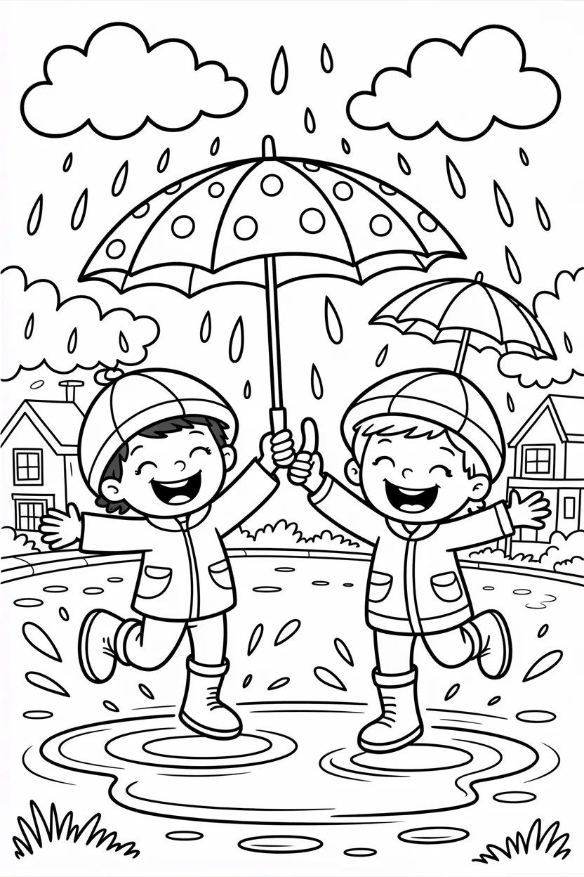 rainy day coloring pages free printable