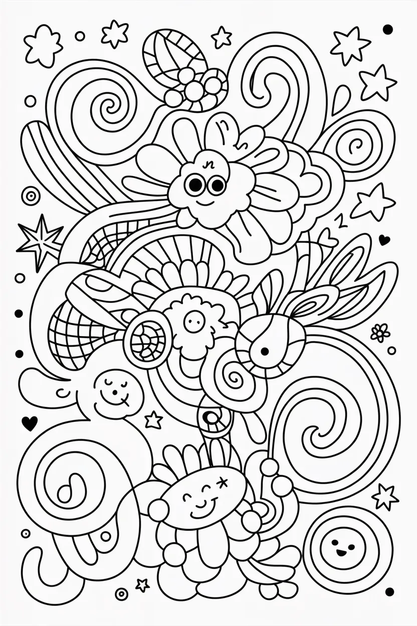 Doodles coloring pages free printable