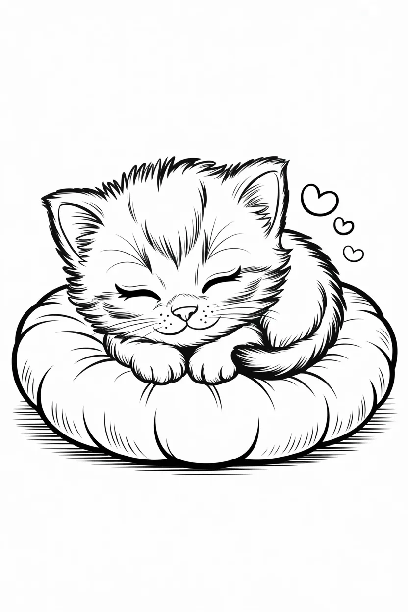 Cute kitten coloring pages free printable