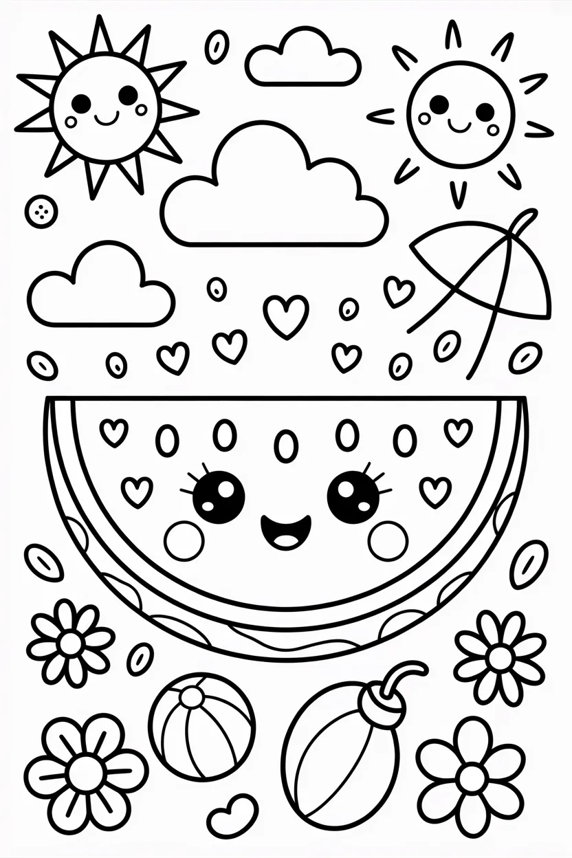 watermelon coloring pages free printable