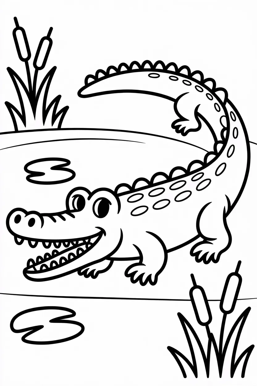 5 crocodile coloring pages free printable