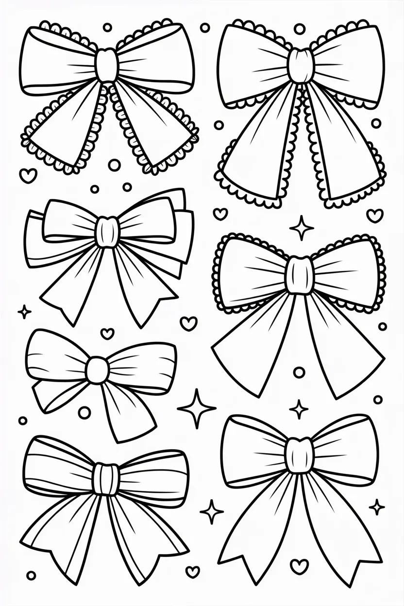 Bows coloring pages