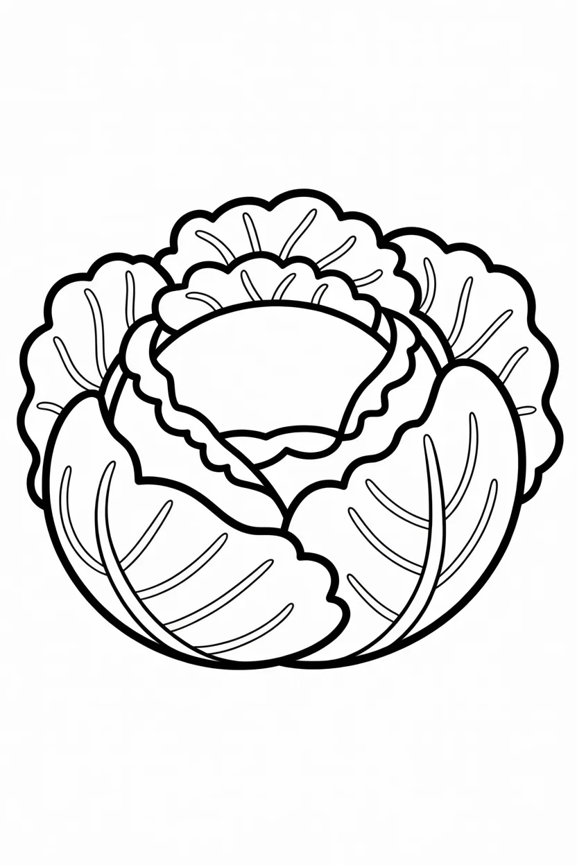5 Cabbage coloring pages free printable