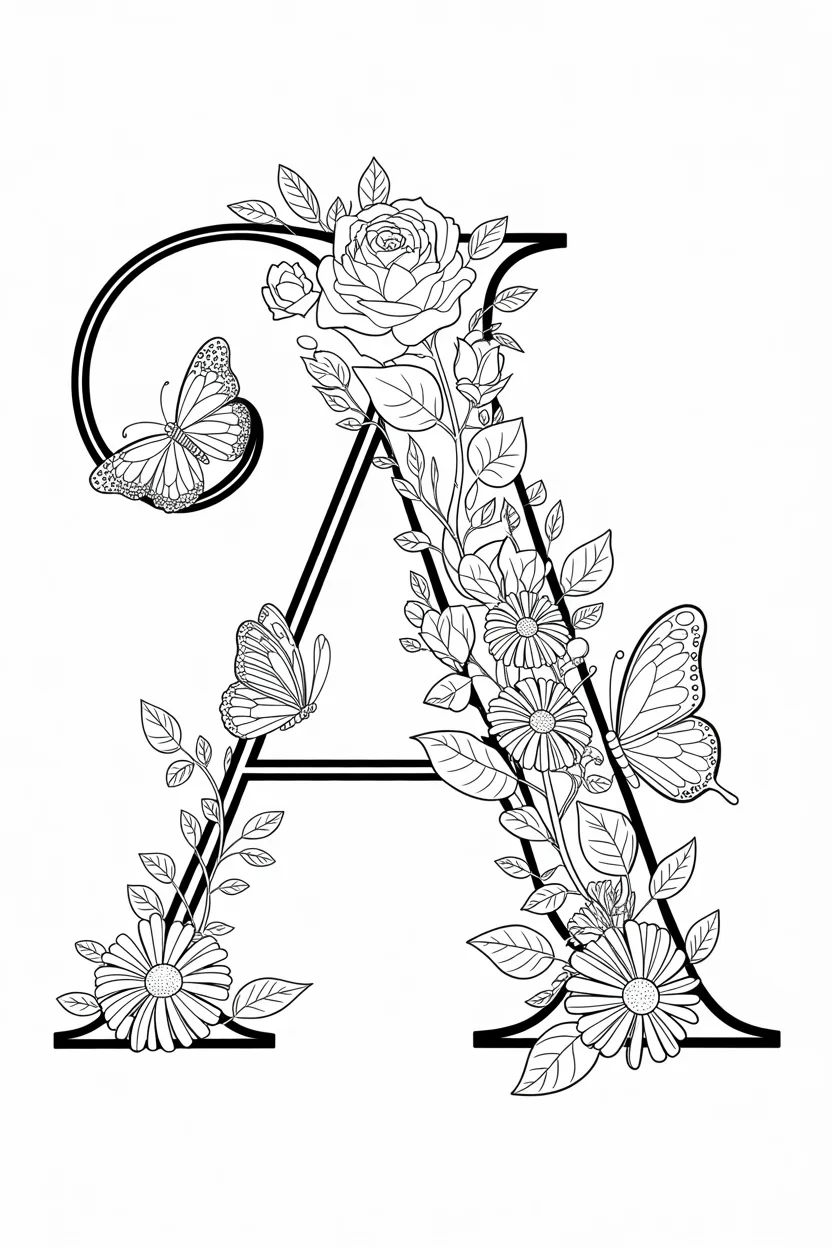 alphabet letter A coloring pages free printable