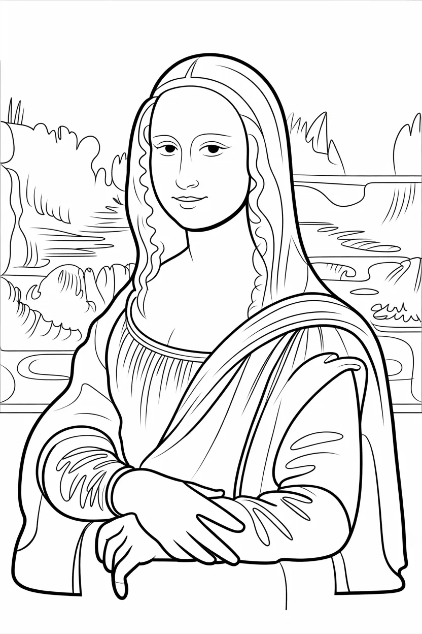 Mona Lisa coloring pages free printable