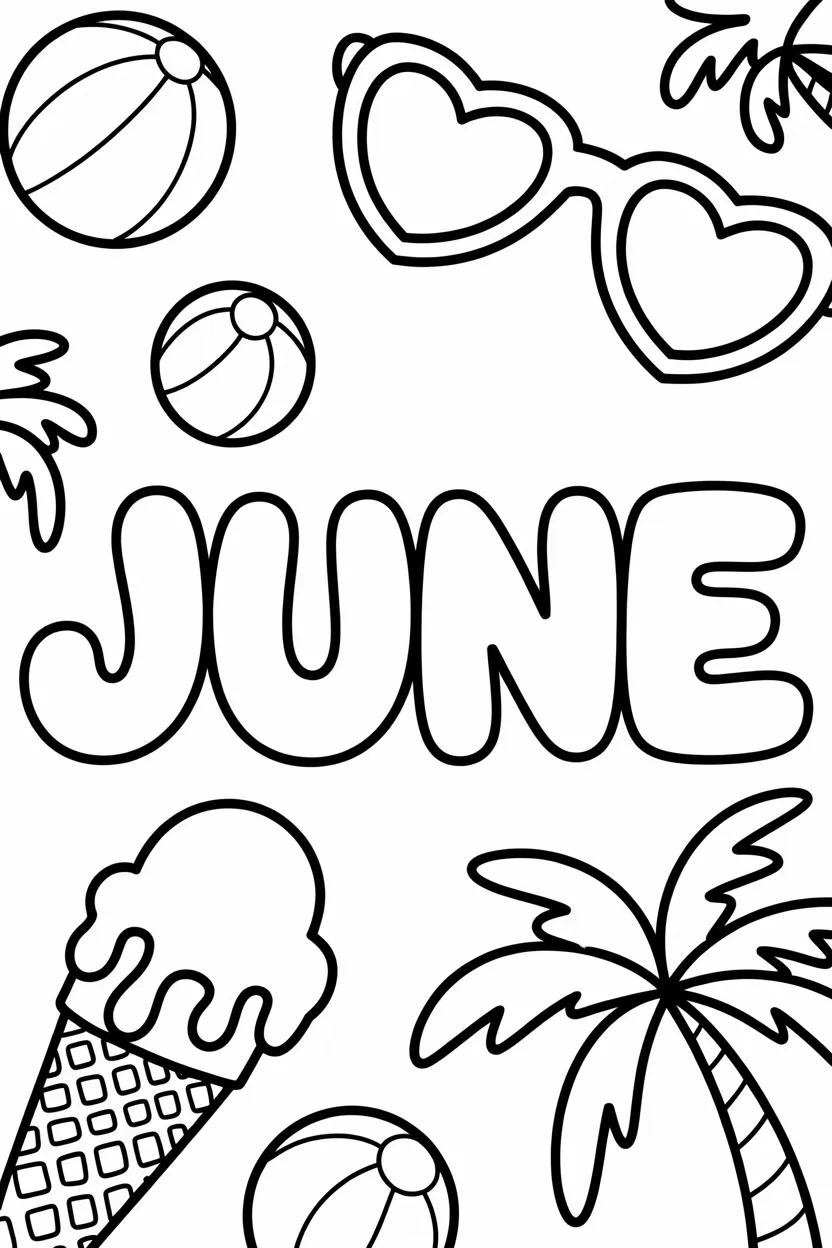 cute june month coloring pages free printable