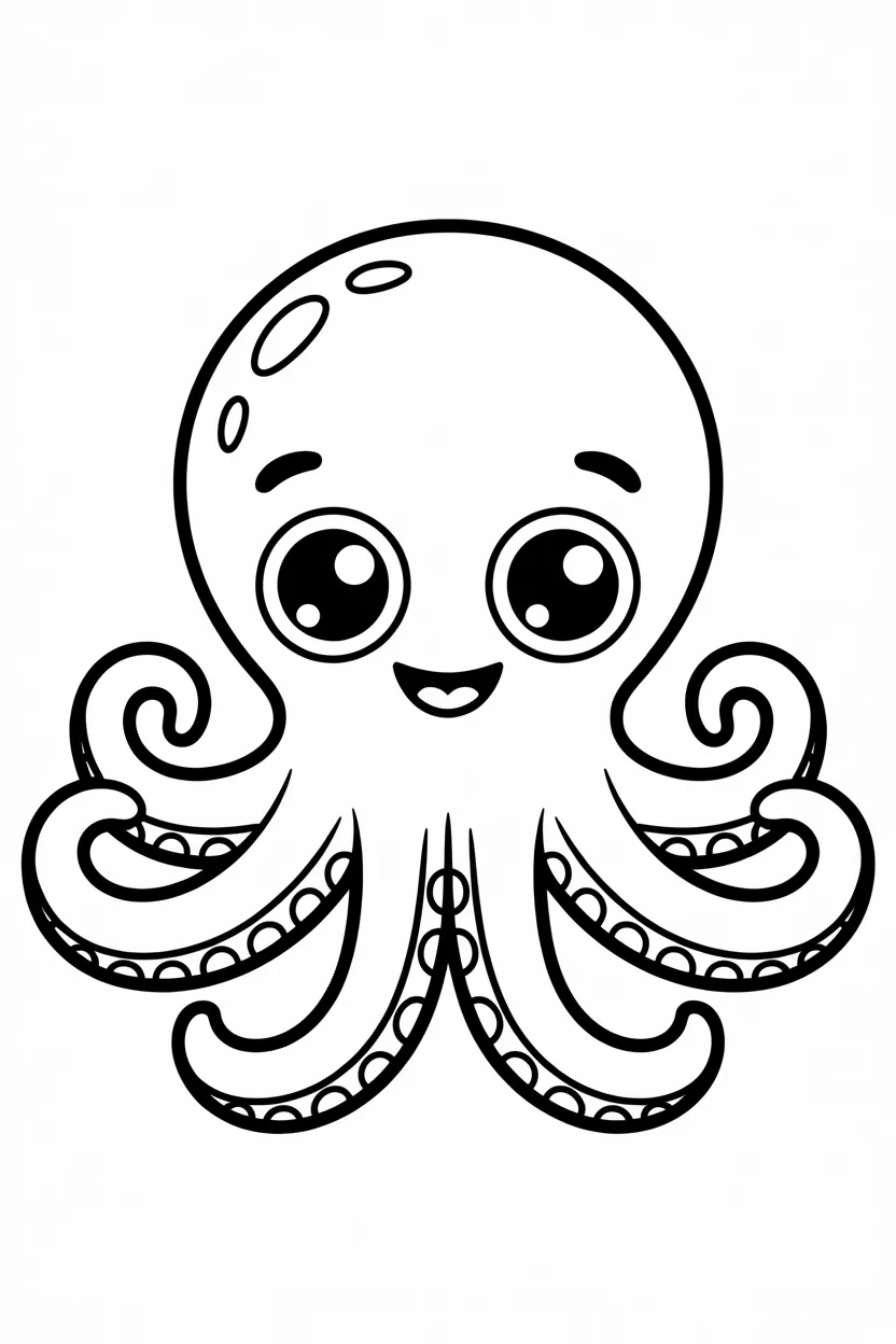 Cute Octopus Coloring Pages Free Printable