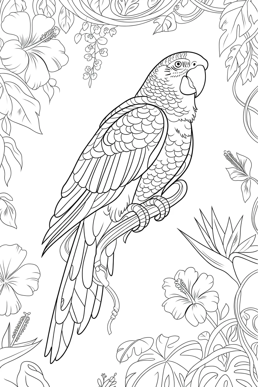 cute parrot coloring pages free printable