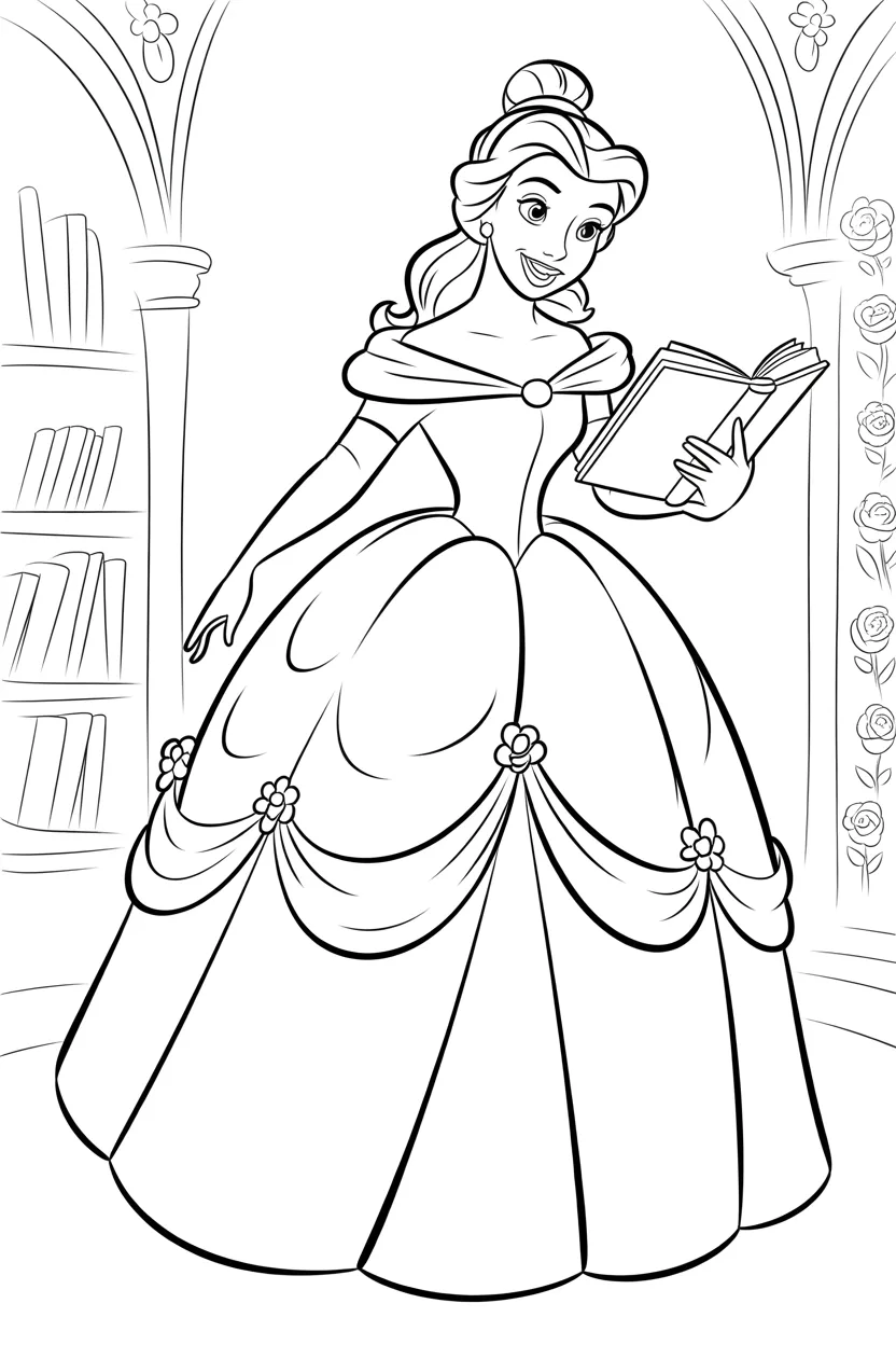 4 Belle coloring pages free printable