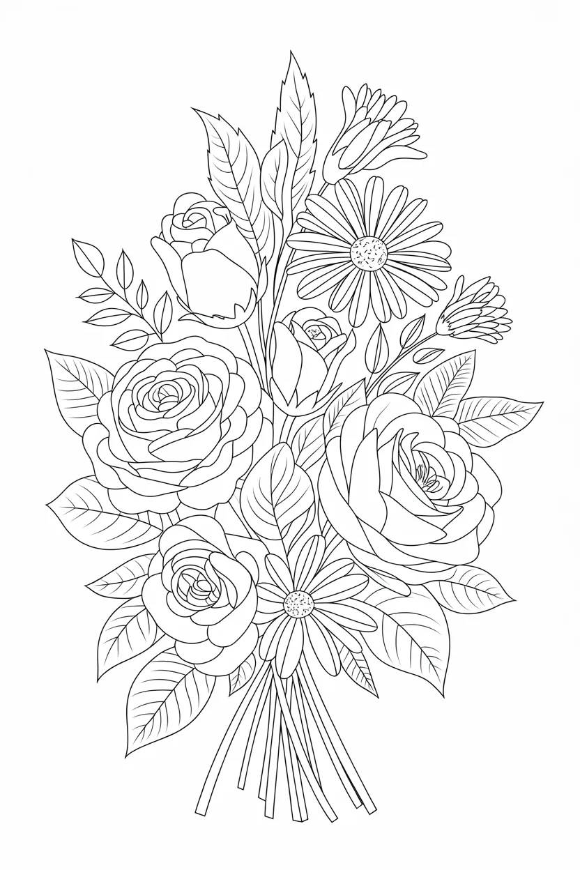 Flowers coloring pages free printable