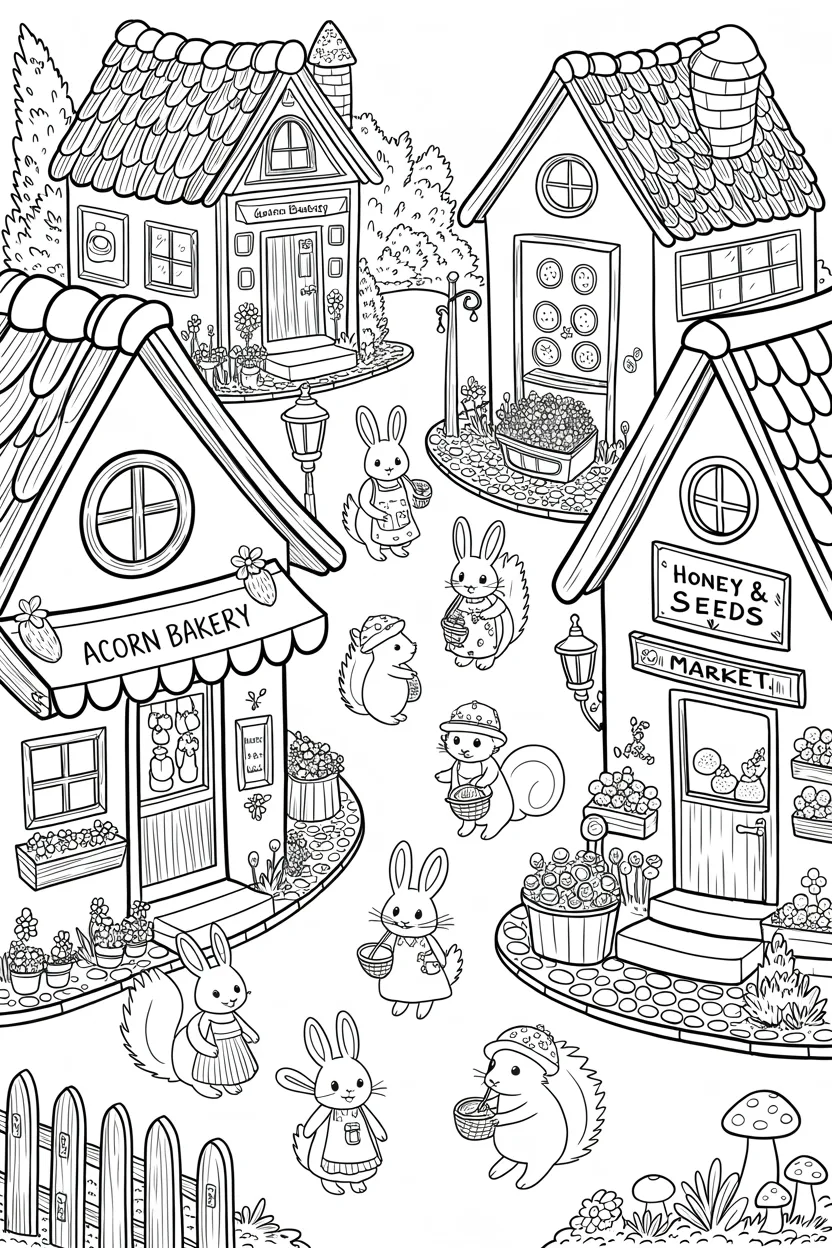 cute Miniature animal coloring pages free printable