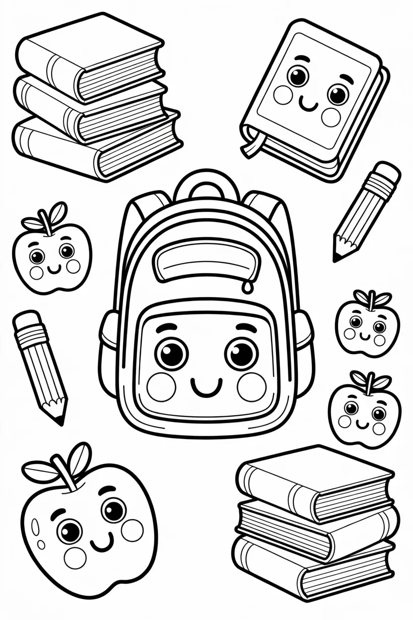 5 Back to School Coloring Pages Free Printable