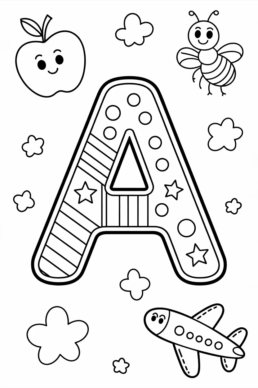 5 Letter A coloring pages free printable