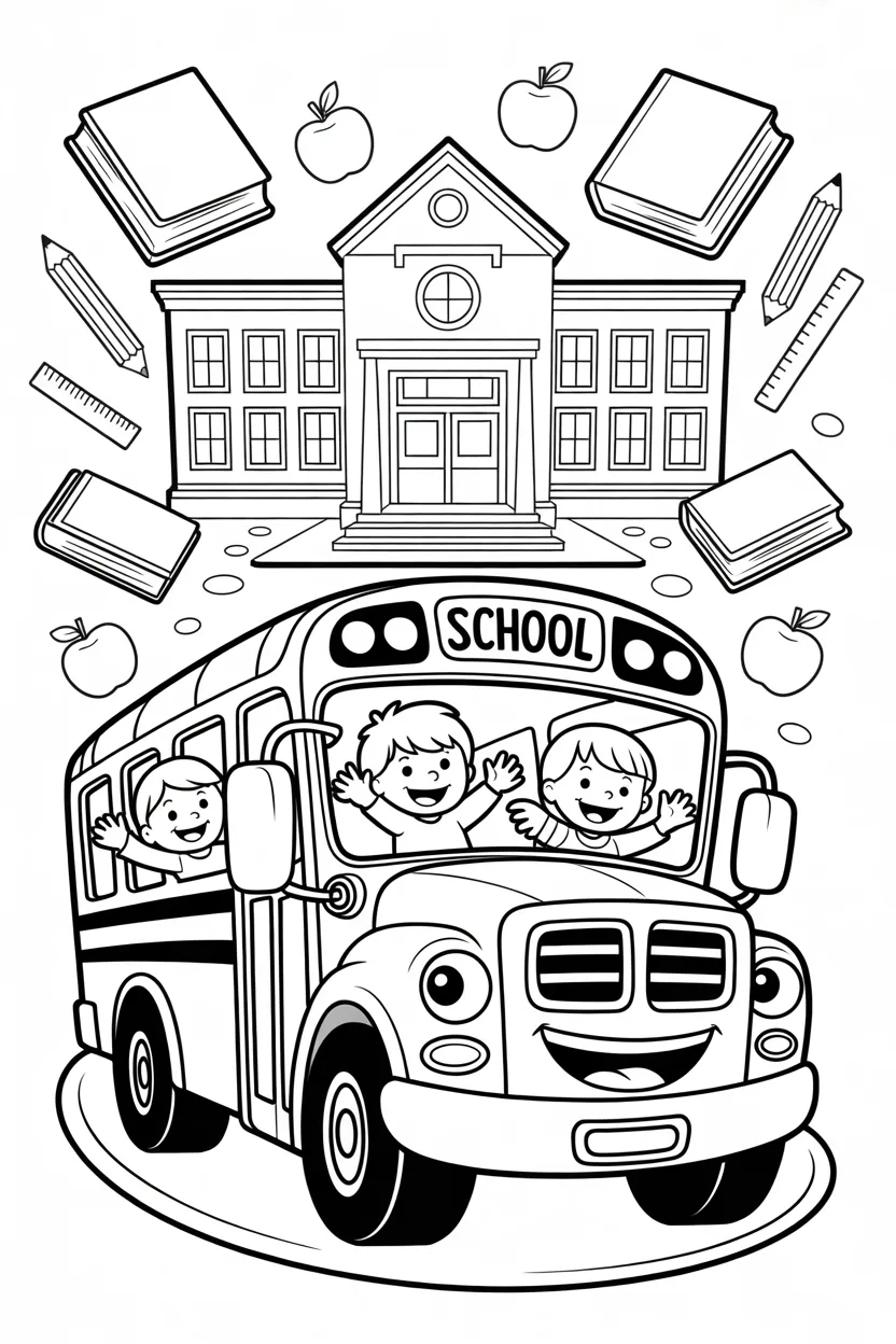 Back to School Coloring Pages Free Printable for Kids