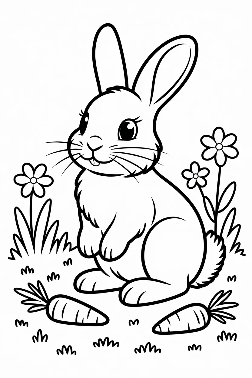 cute rabbit coloring pages free printable