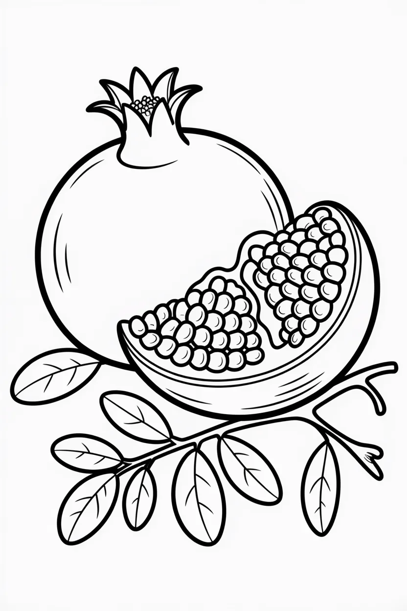 5 Pomegranate coloring pages free printable