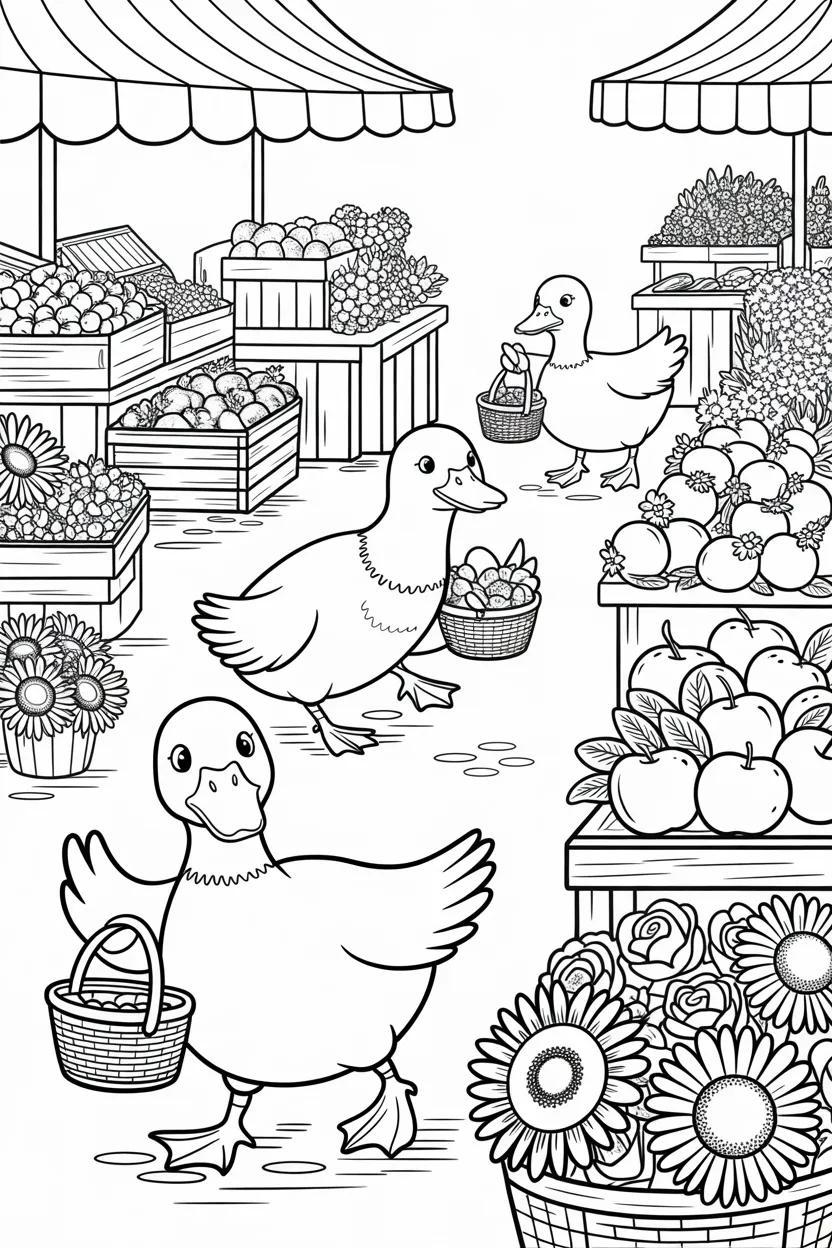 Cute ducks coloring pages free printable