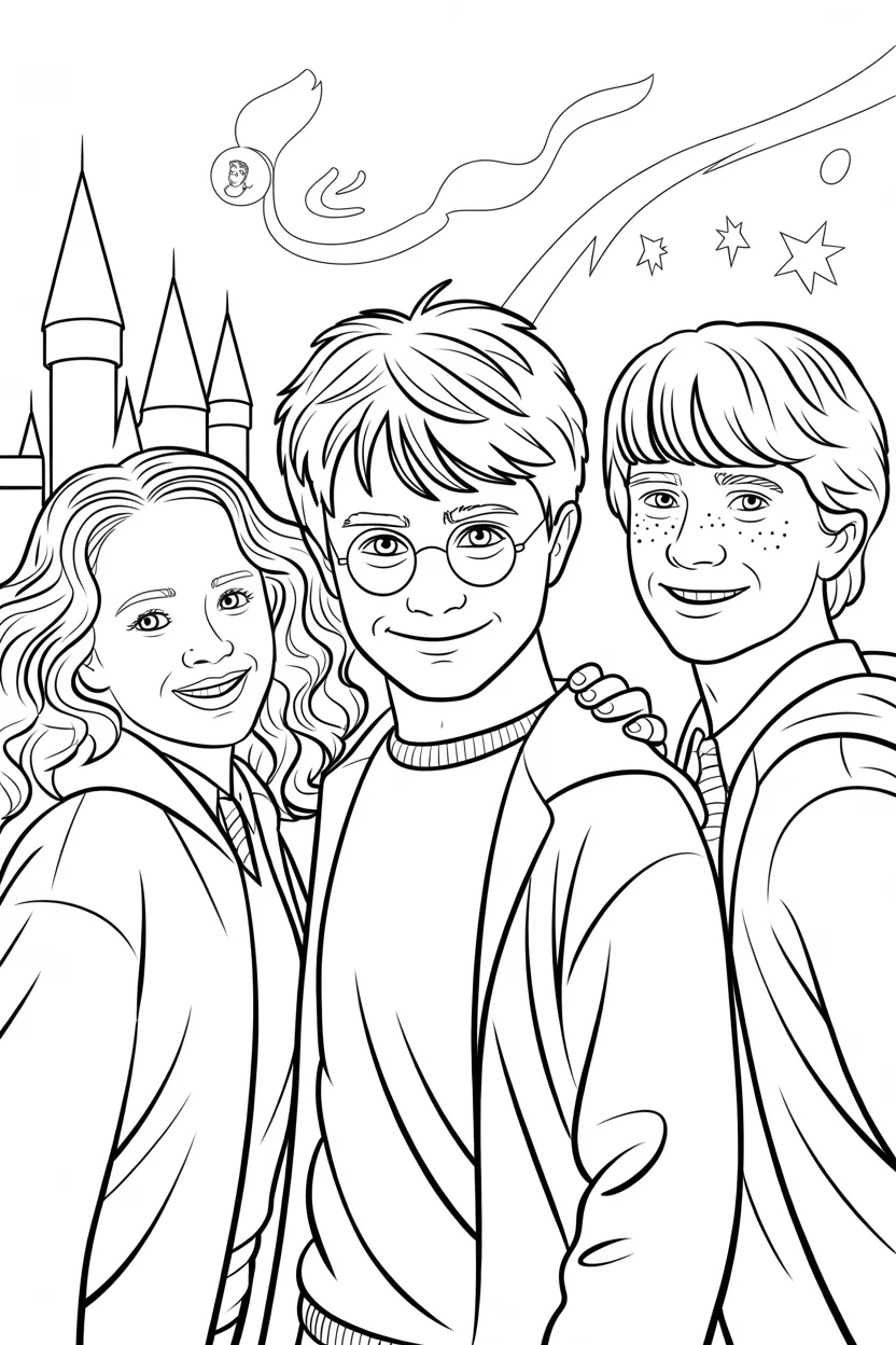 harry potter and friends coloring pages free printable