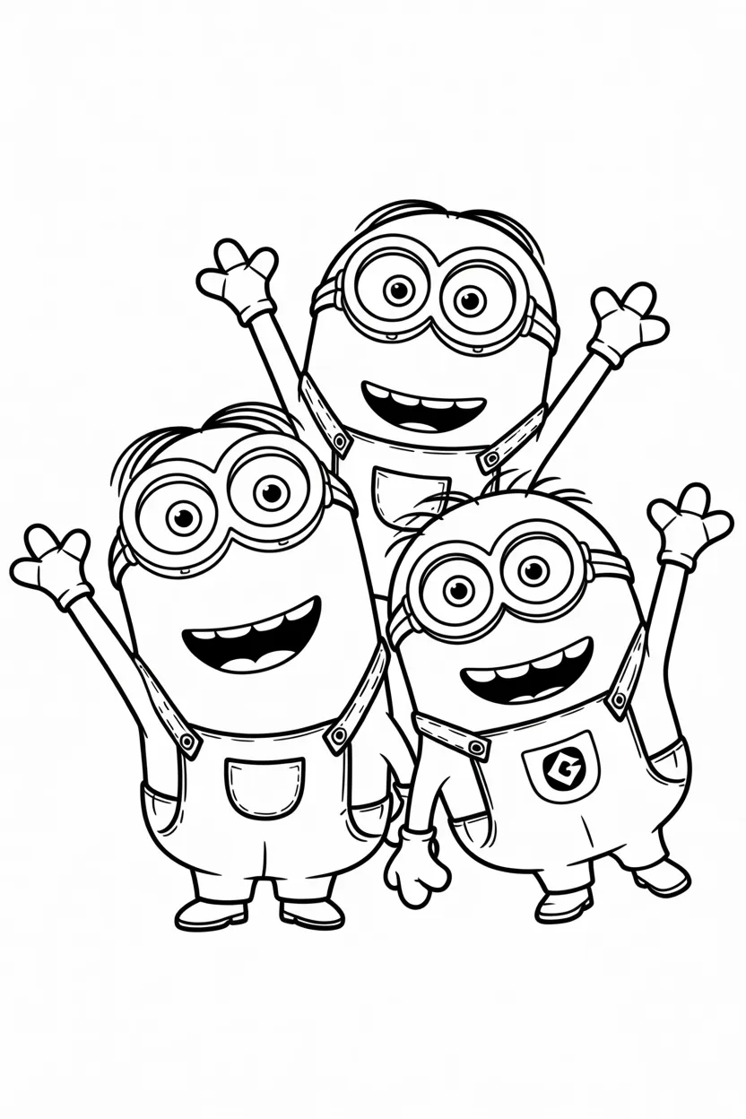 4 Adorable Minions coloring pages free printable