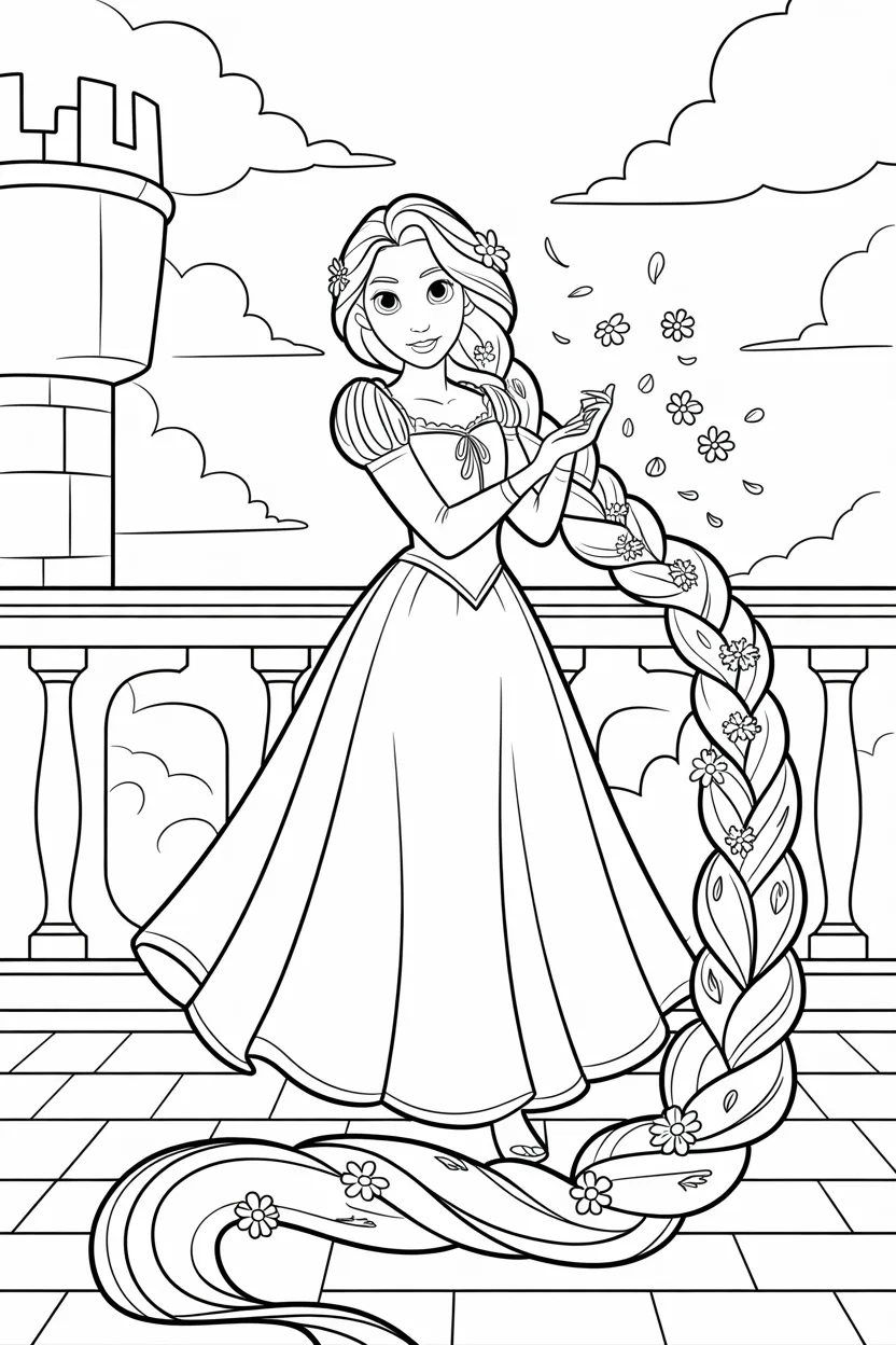 Rapunzel coloring pages free printable