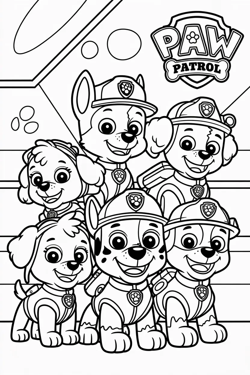 4 Paw petrol coloring pages free printable