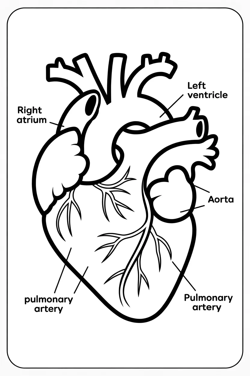 5 Human Heart Coloring Pages Free Printable 