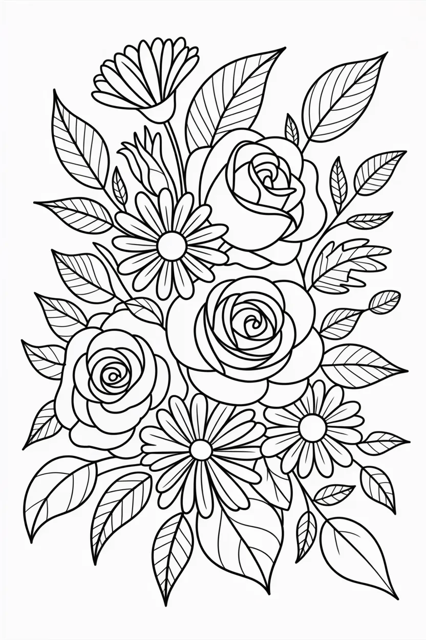 Flowers coloring pages free printable