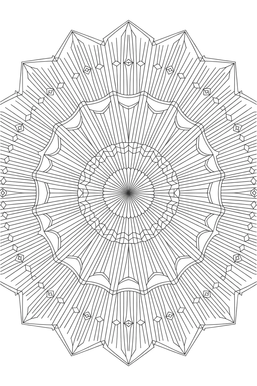 Geometric Mandala coloring pages
