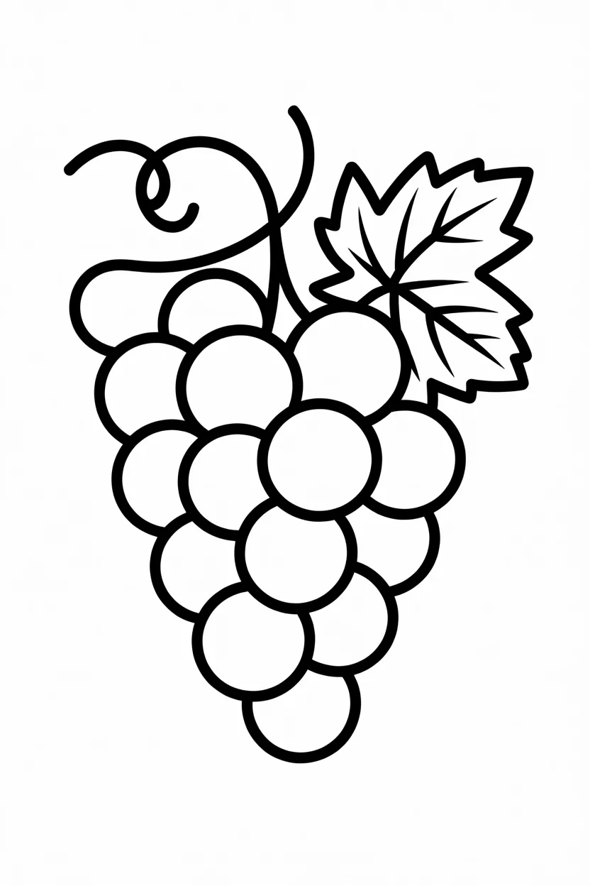 5 Grapes coloring pages free printable