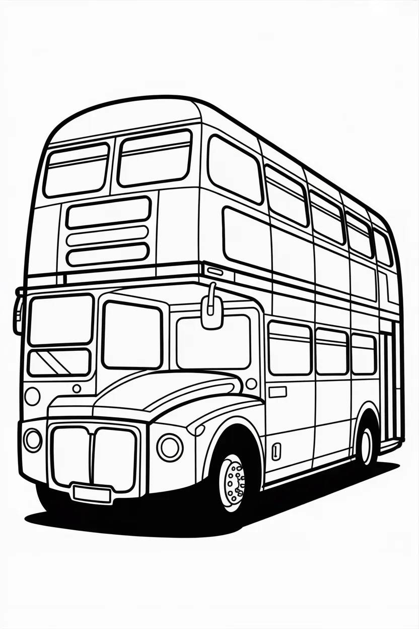 5 Double Decker bus coloring pages