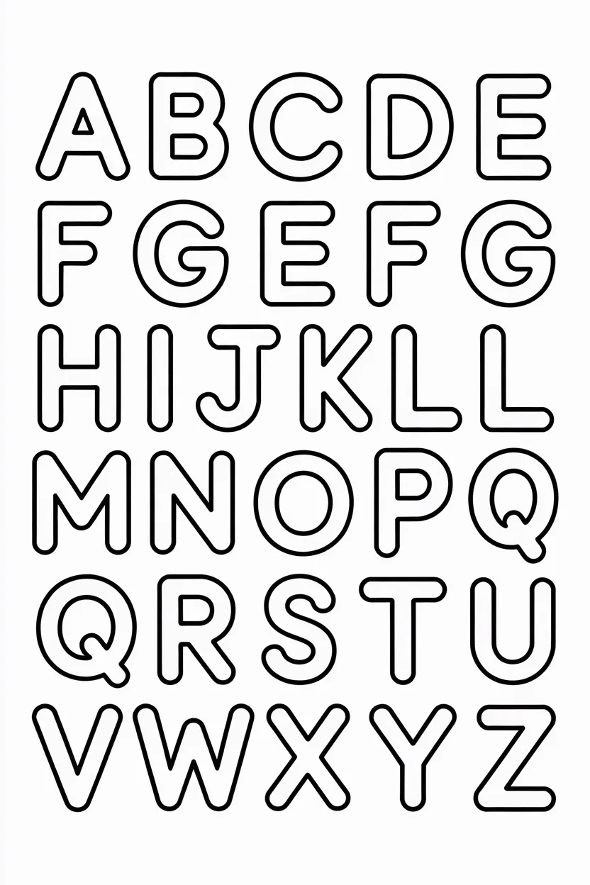 alphabet letters coloring pages free printable