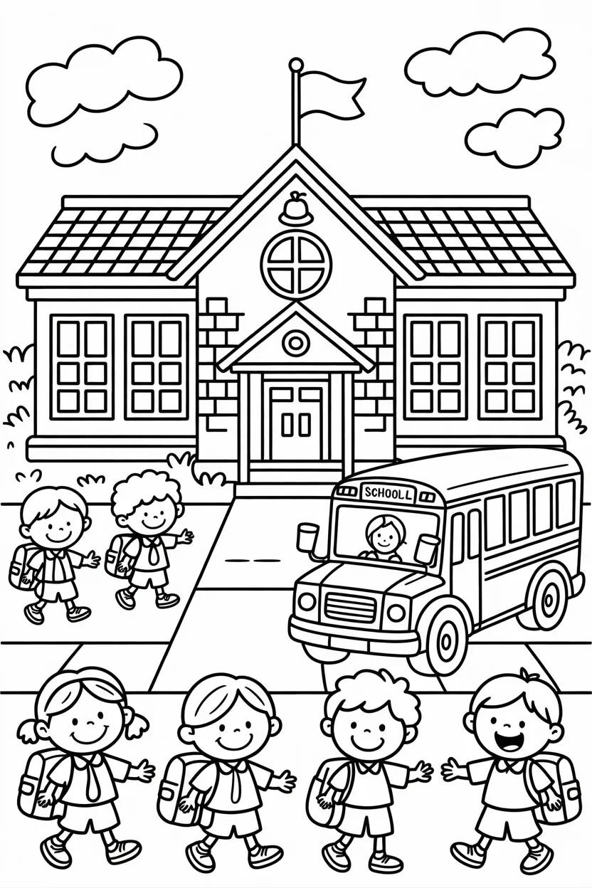 5 Back to school coloring pages free printable