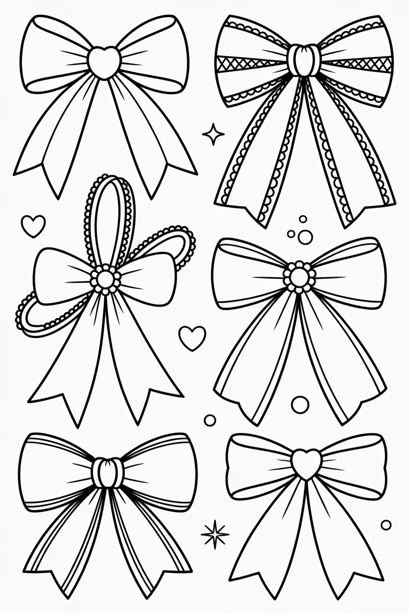 Bows coloring pages