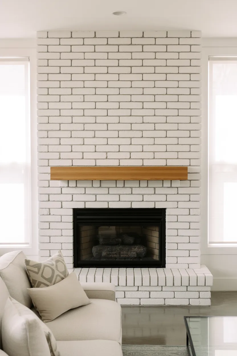 White Brick Fireplace Ideas