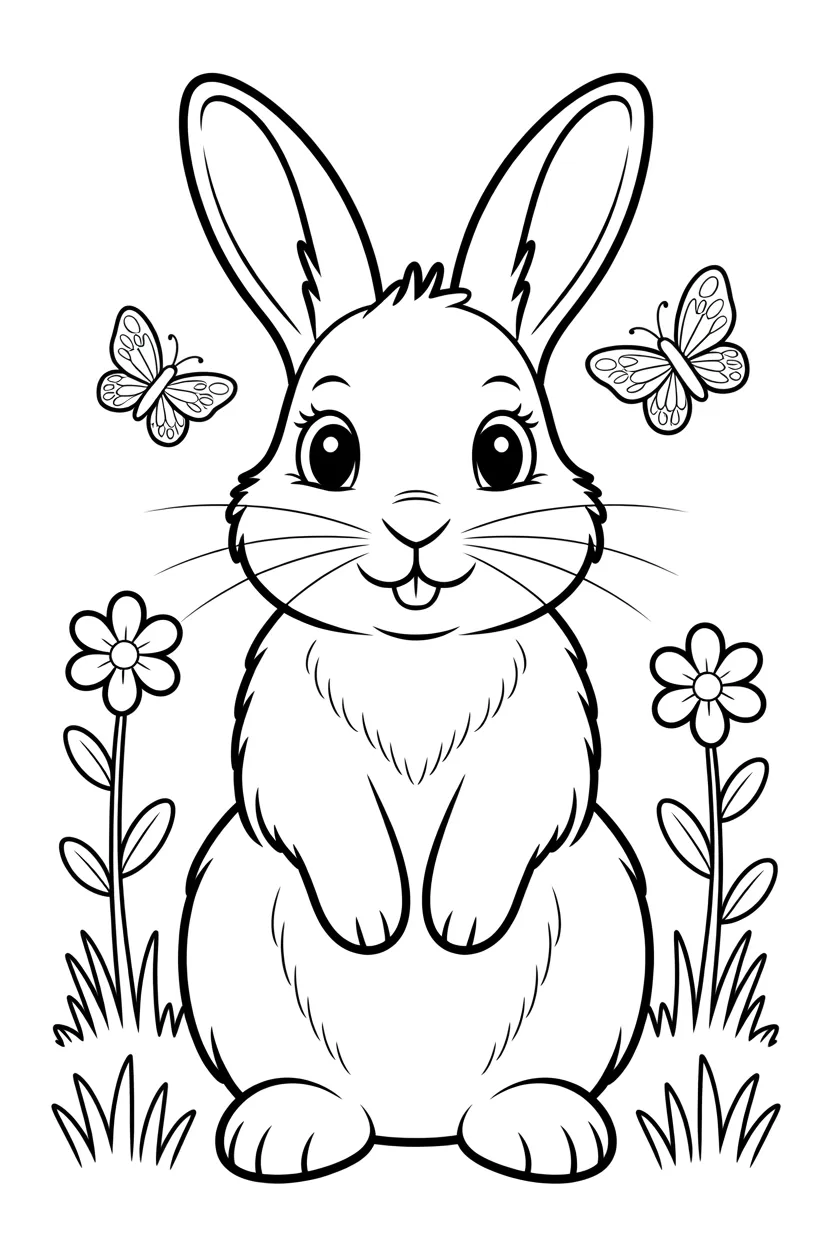 cute rabbit coloring pages free printable