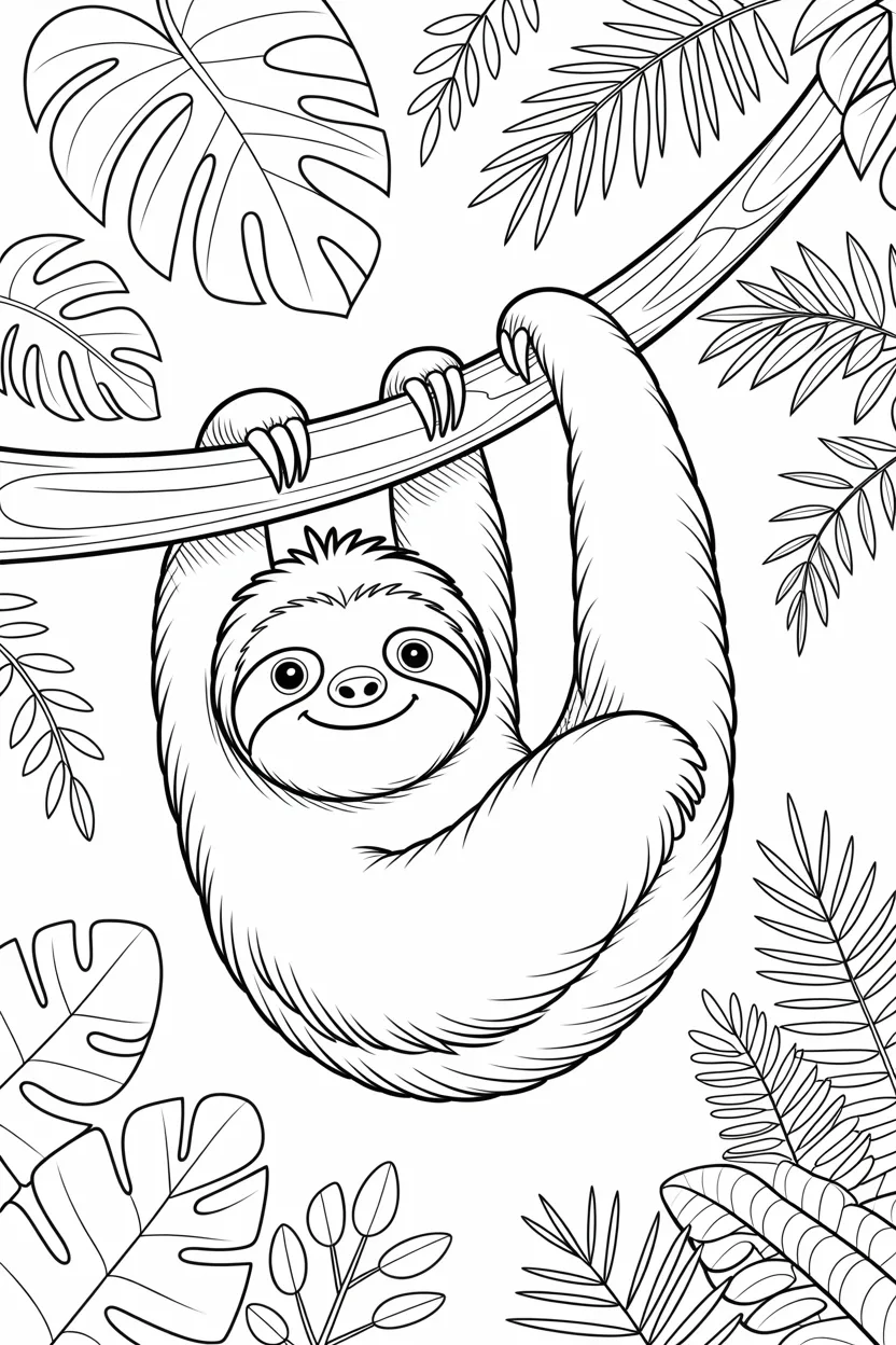 cute sloth coloring pages free printable