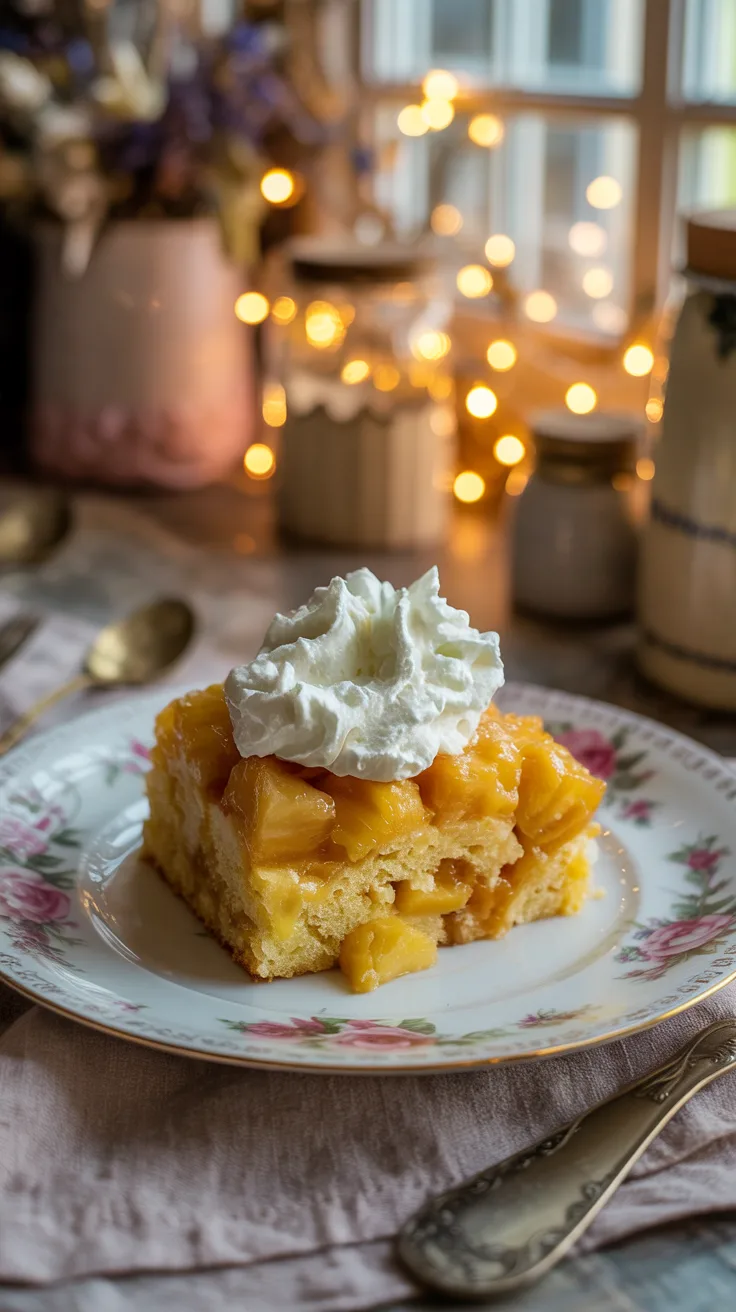 Overhead flat lay of pineapple upside down cake ingredients on white marble