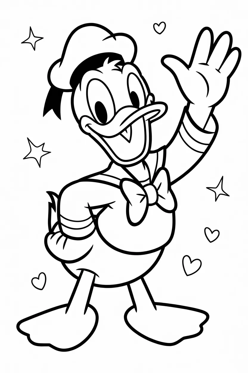 4 Donald Duck coloring pages free printable