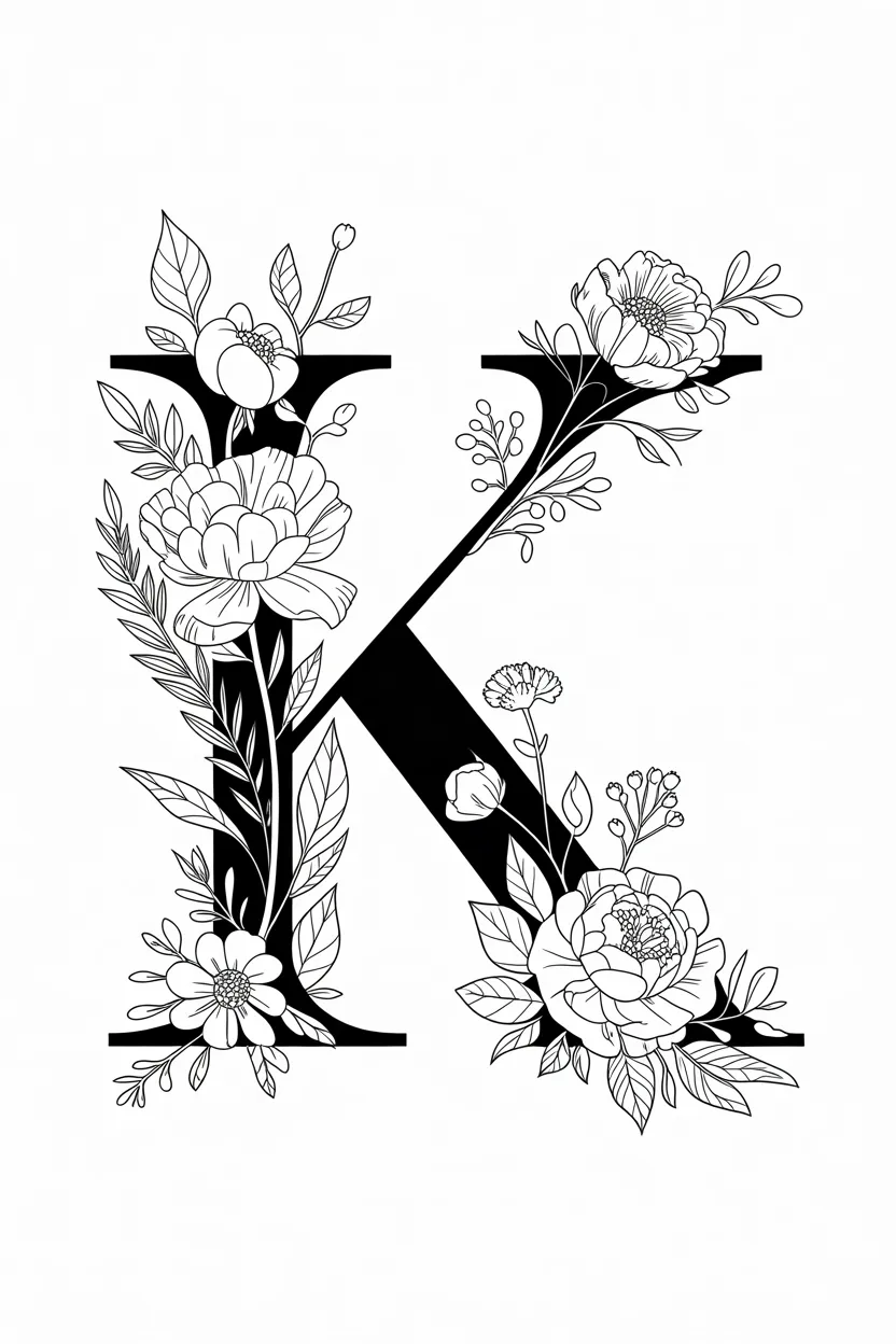 Alphabet Letter K Coloring Pages Free Printable